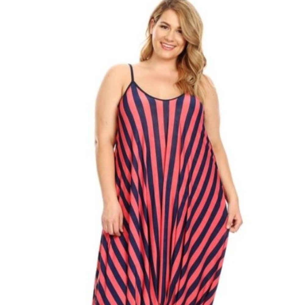 Peach (Coral) Striped Harem Jumper